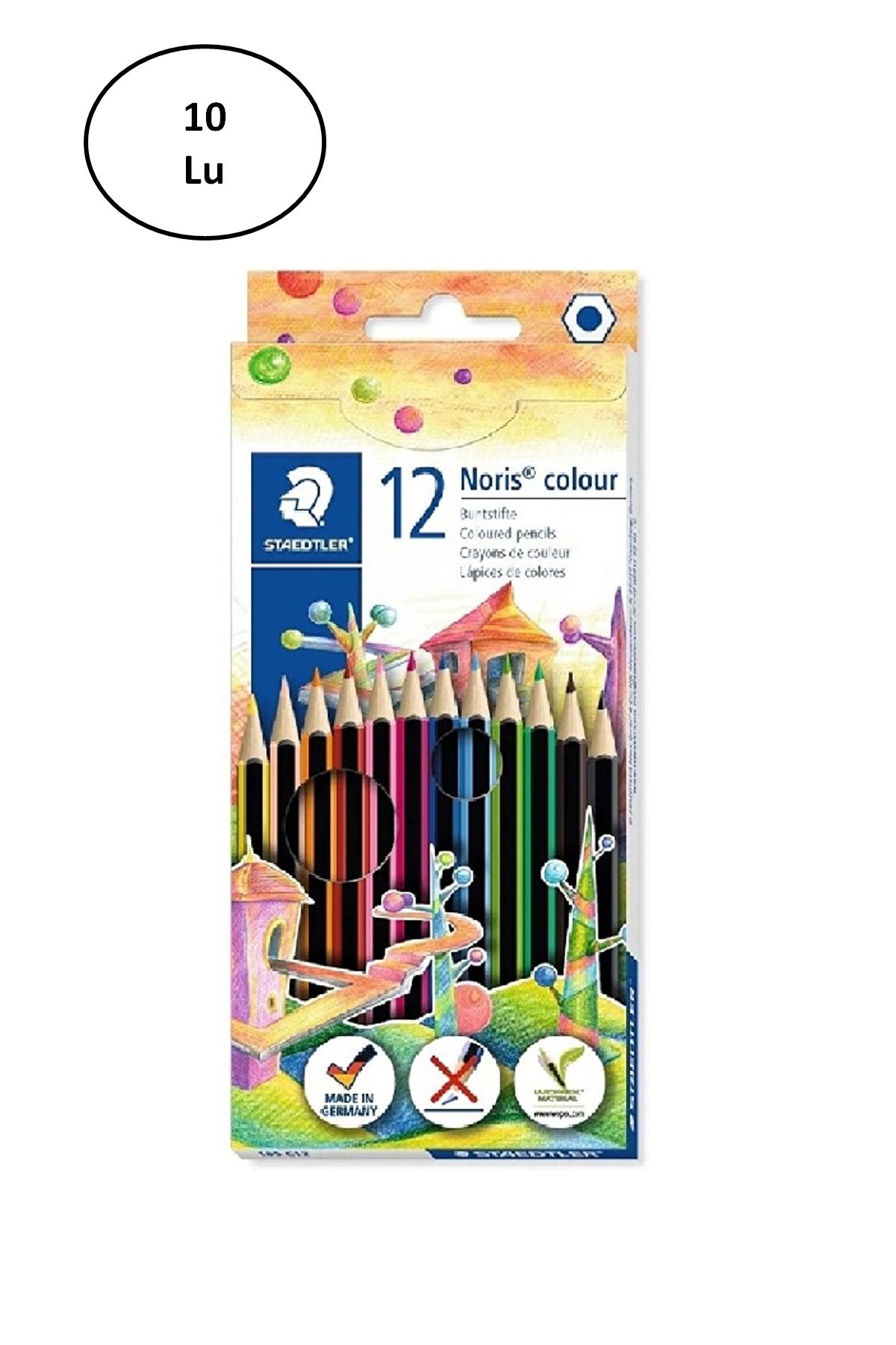 Staedtler Noris 12 li Uzun Kuru Boya 10'lu - Lisinya