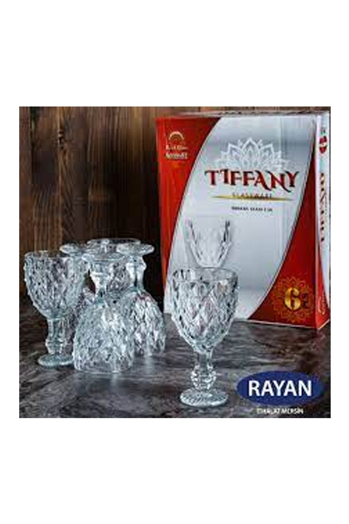 Rayan Tiffany 6'lı Lüx Ayaklı Bardak - Lisinya