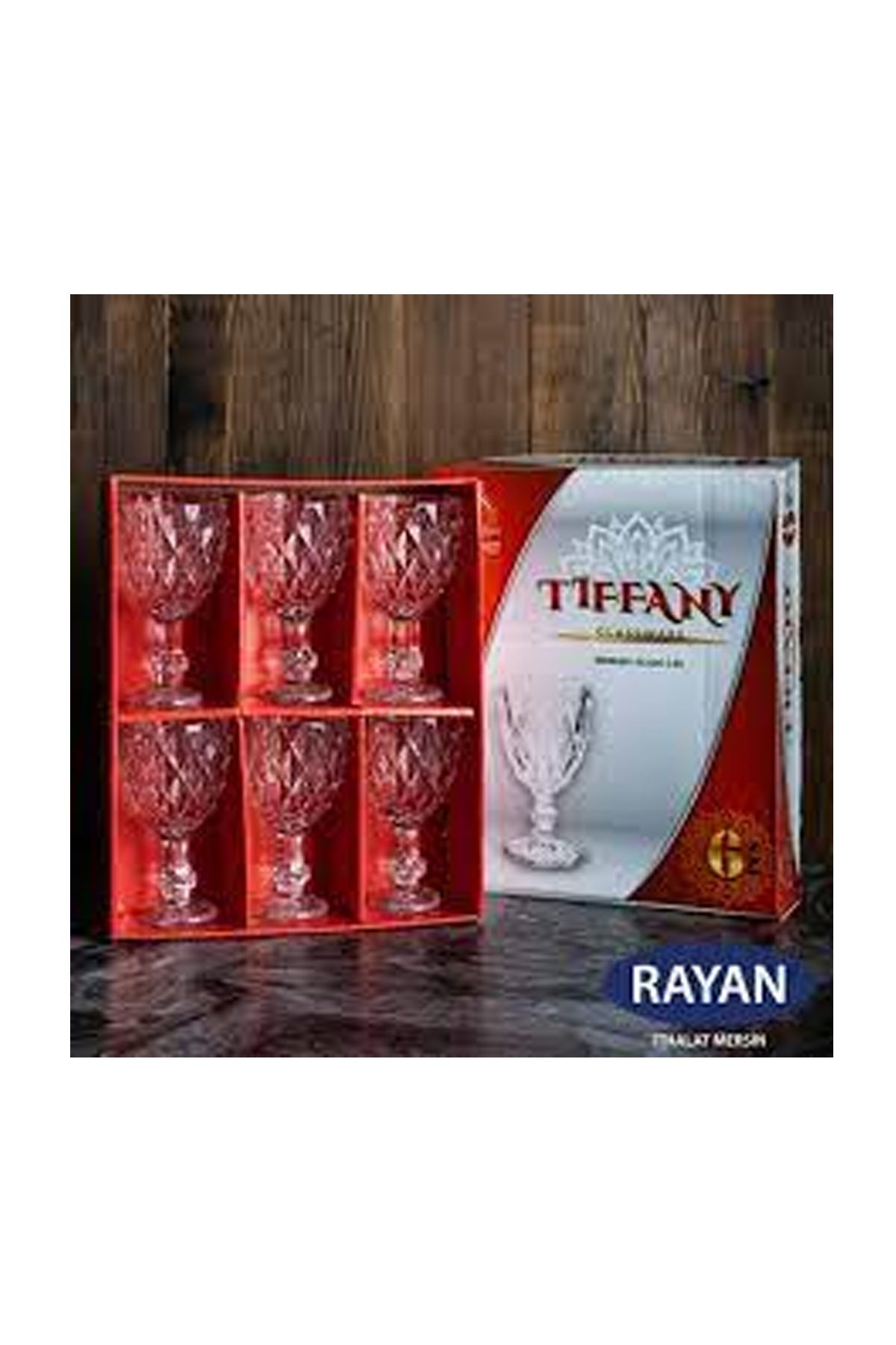 Rayan Tiffany 6'lı Lüx Ayaklı Bardak - Lisinya