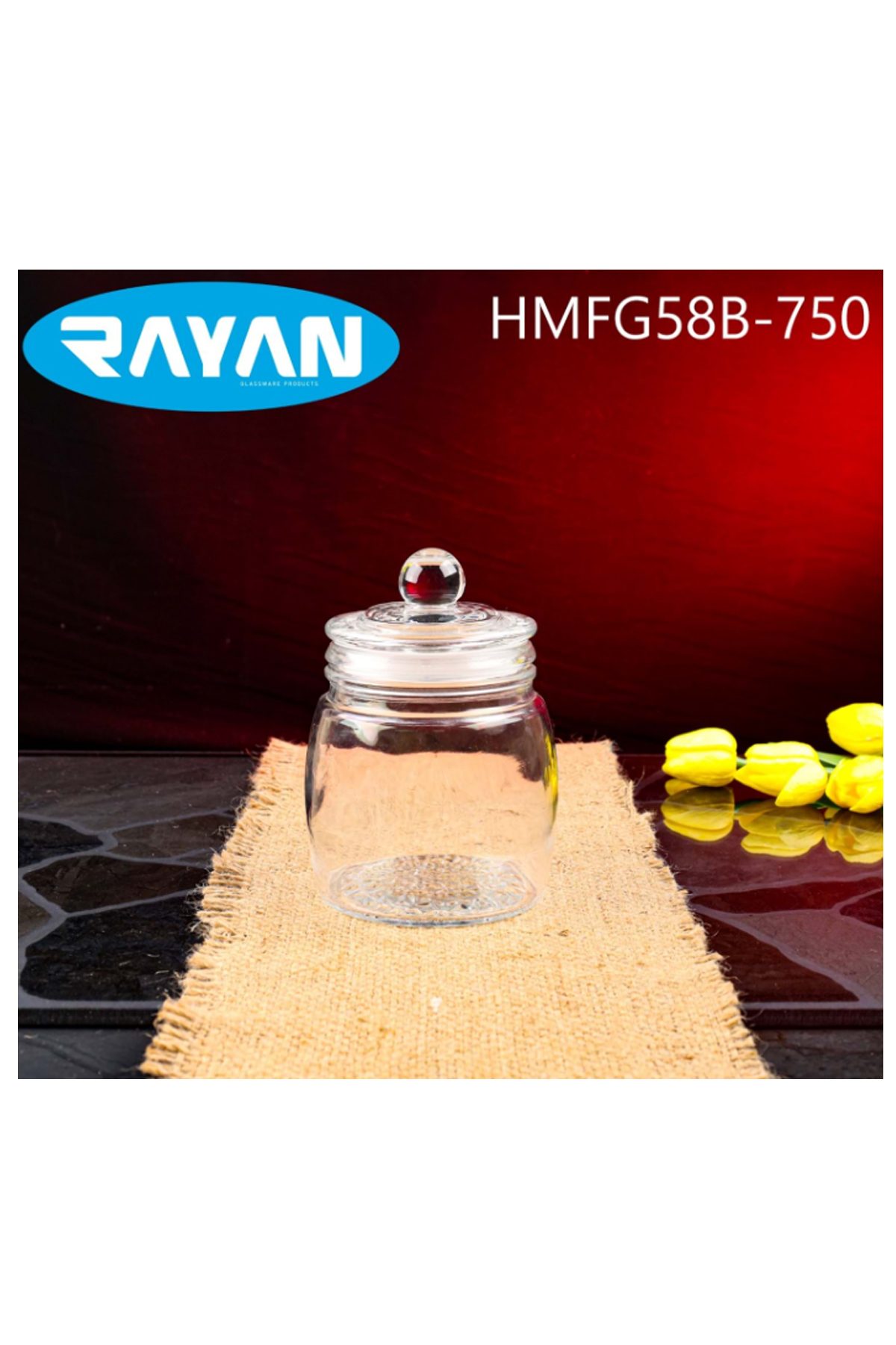 Rayan Cam Kavanoz HMFG58B-750 - Lisinya