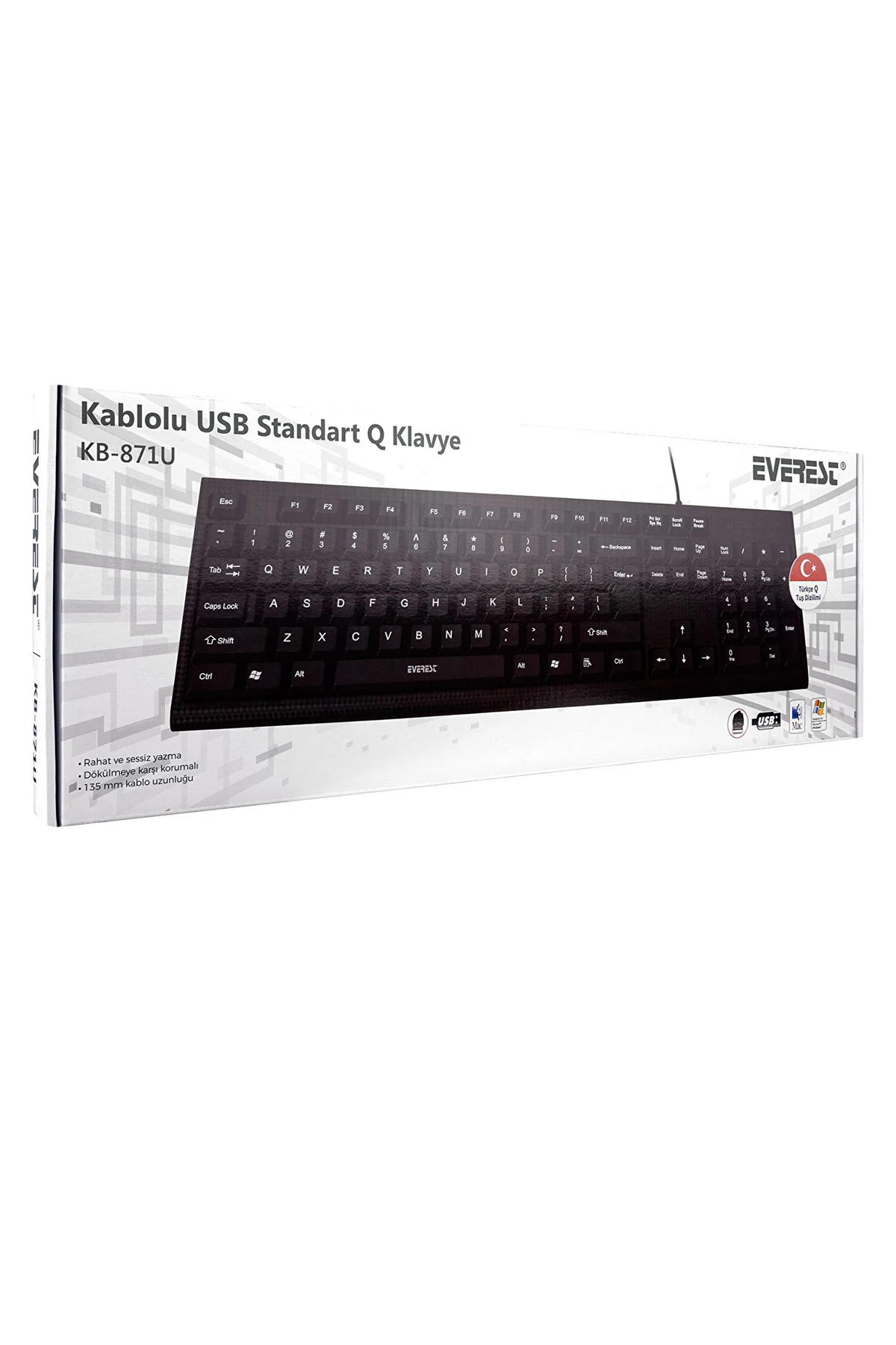 Everest KB-871U Kablolu Klavye Siyah - Lisinya