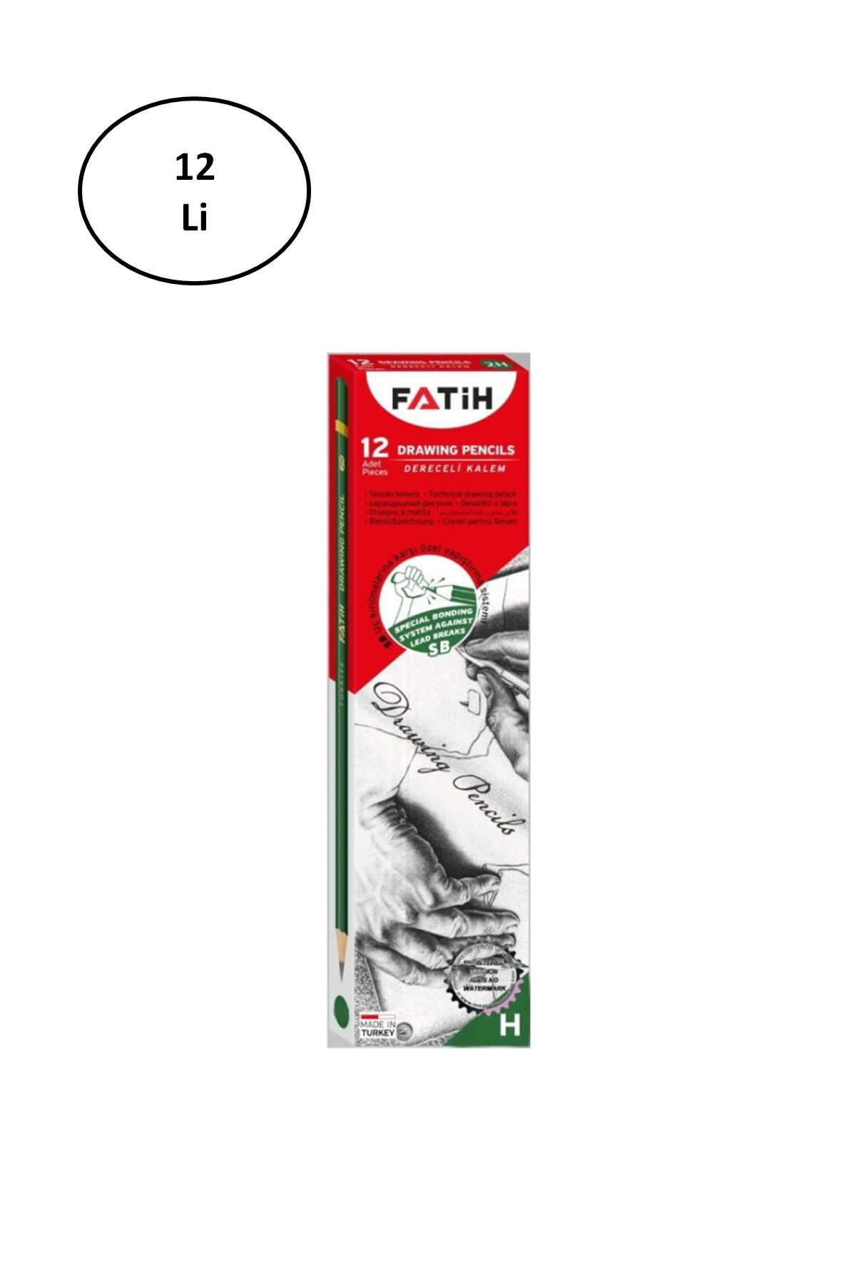 Fatih H Dereceli Kurşun Kalem (12 Li Paket) - Lisinya