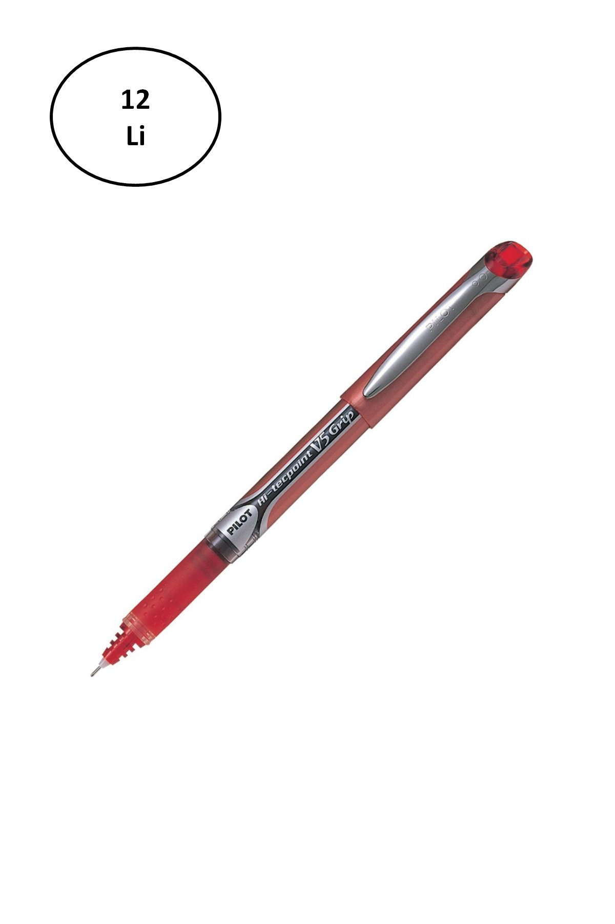 Pilot Kalem V5 Grip Hi-Tecpoint Kırmızı 12'li - Lisinya