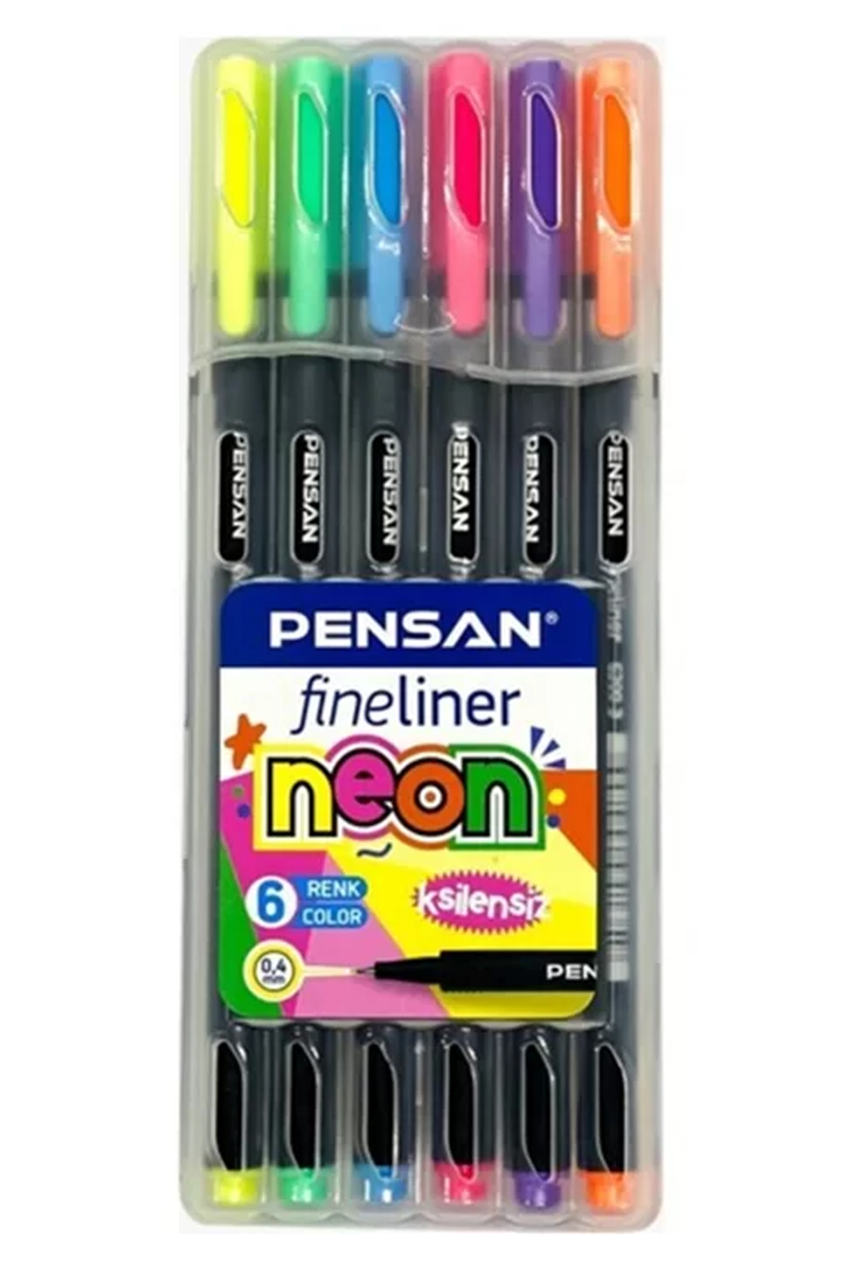 Pensan Fineliner Kalem 6Lı Neon Plastik Kutu - Lisinya