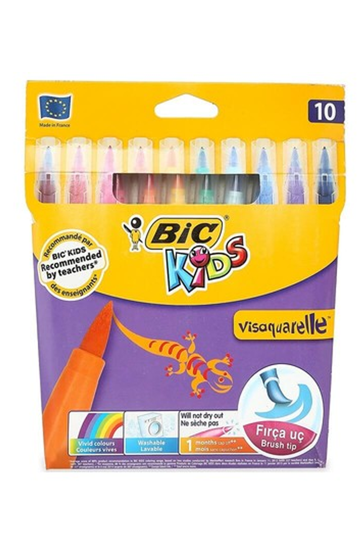 Bic Visa Fırça Uçlu Keçeli Boya Kalemi 10'lu - Lisinya