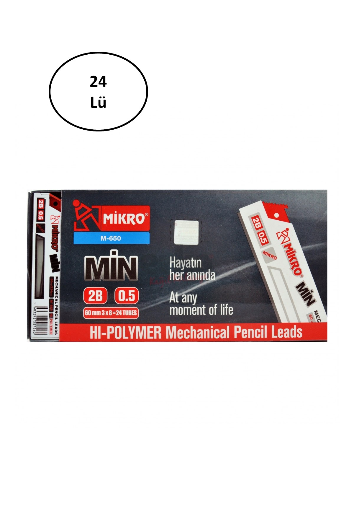 Mikro 75Mm Cetvelli Pl022 Lead 2B Çakmaklı 0.5Mm 24'lü Kalem Ucu - Lisinya