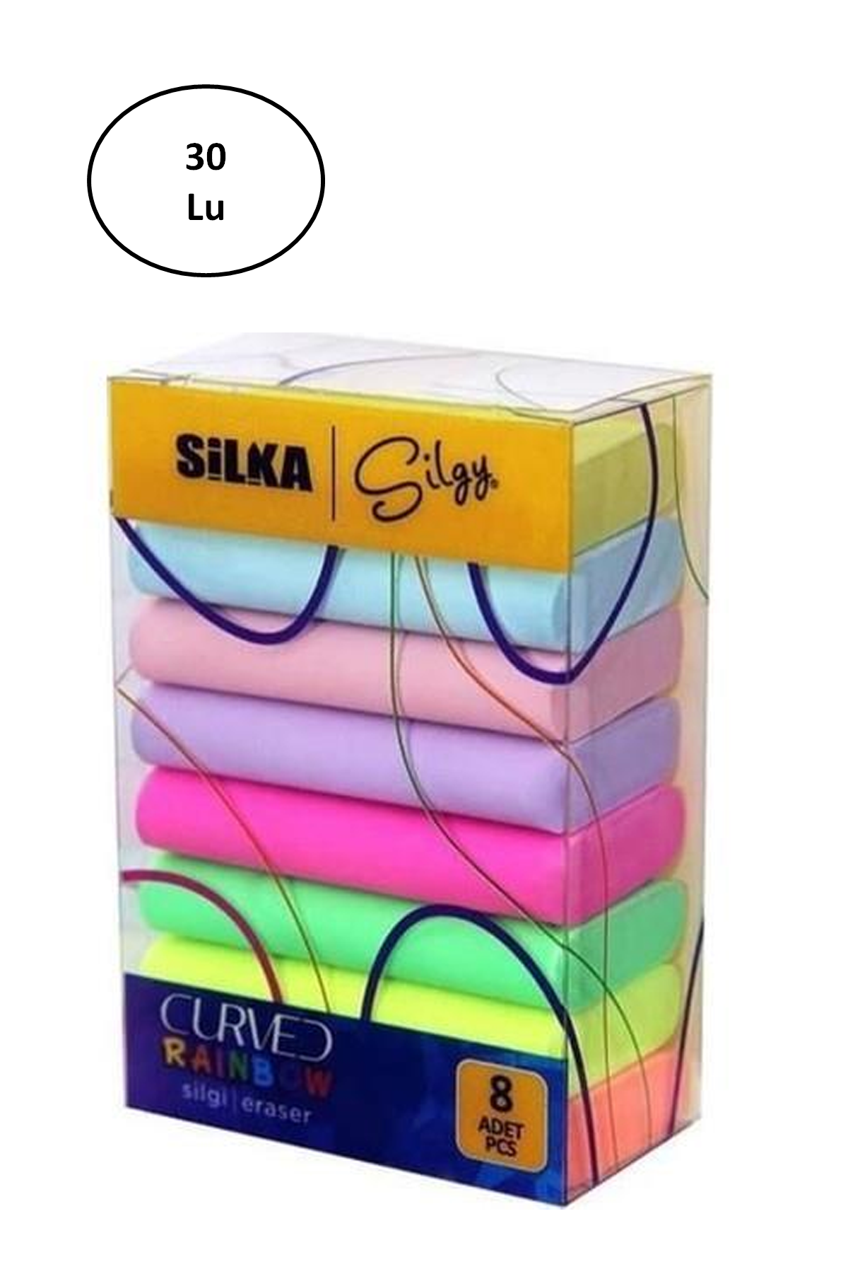 Silka Curved Rainbow 8 Li Silgi 30'lu - Lisinya