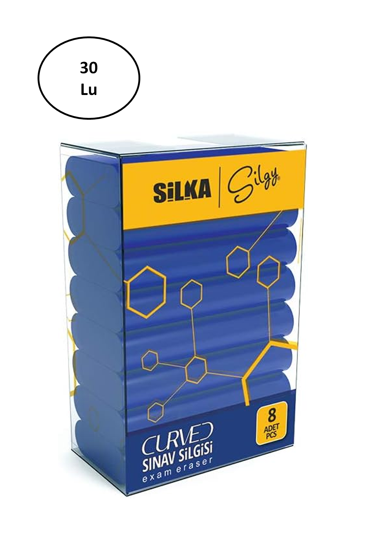 Silka Curved Sınav Silgisi 8'li 30'lu - Lisinya