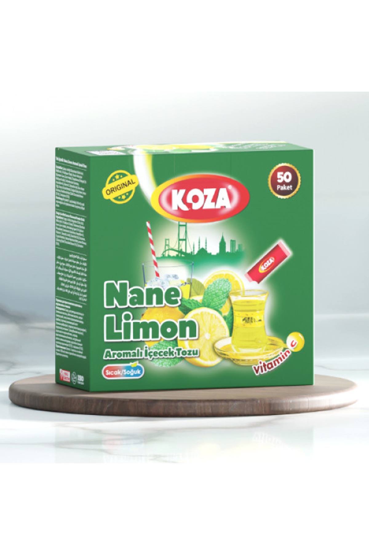 Koza Tek İçimlik Nane Limon Aromalı Toz İçecek 50'li - Lisinya