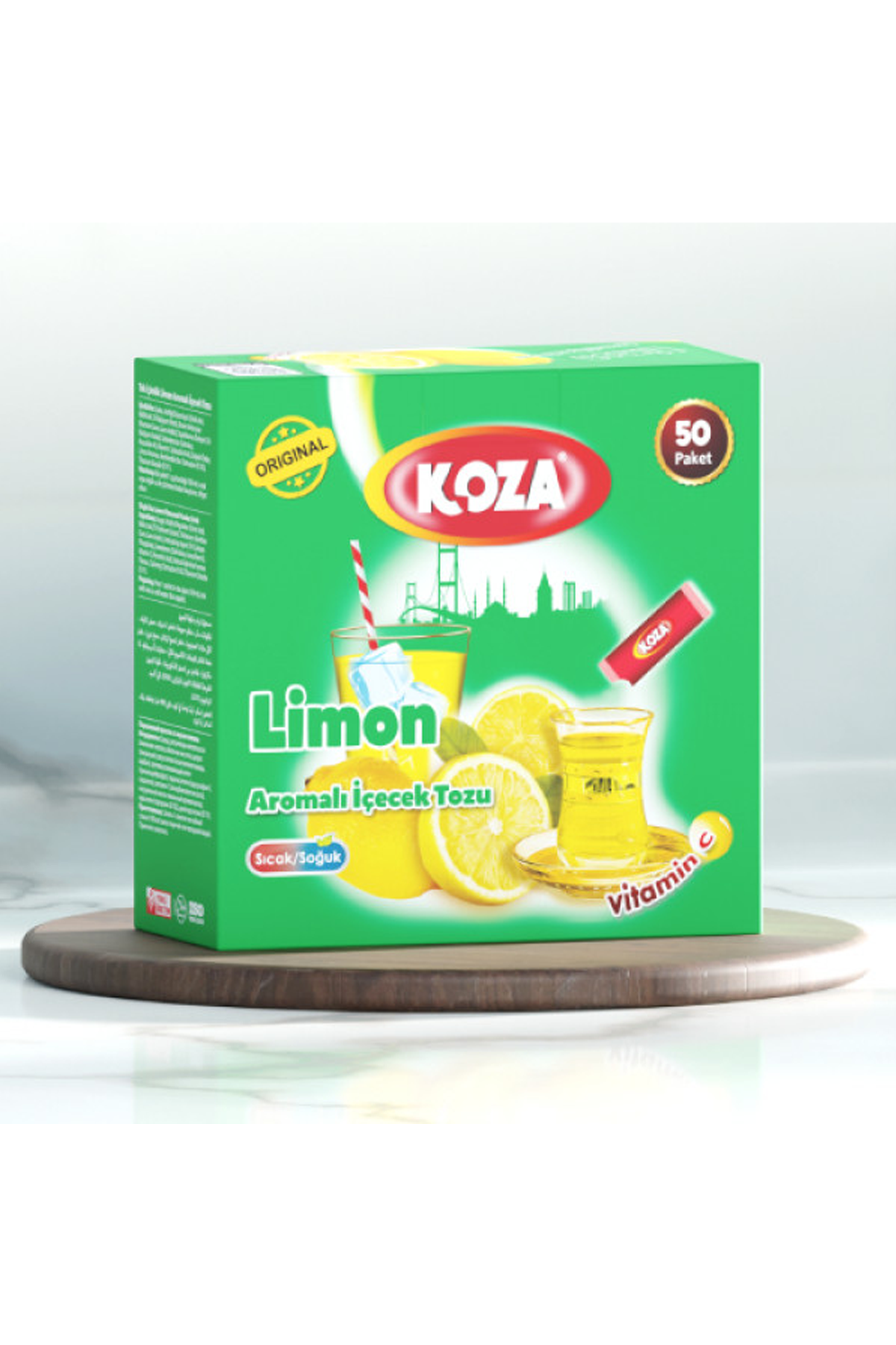 Koza Tek İçimlik Limon Aromalı Toz İçecek 50'li - Lisinya