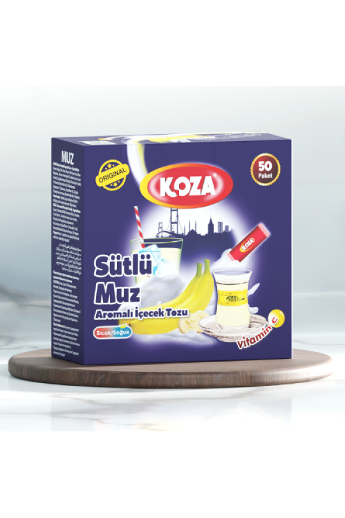 Koza Tek İçimlik Sütlü Muz Aromalı Toz İçecek 50'li - Lisinya