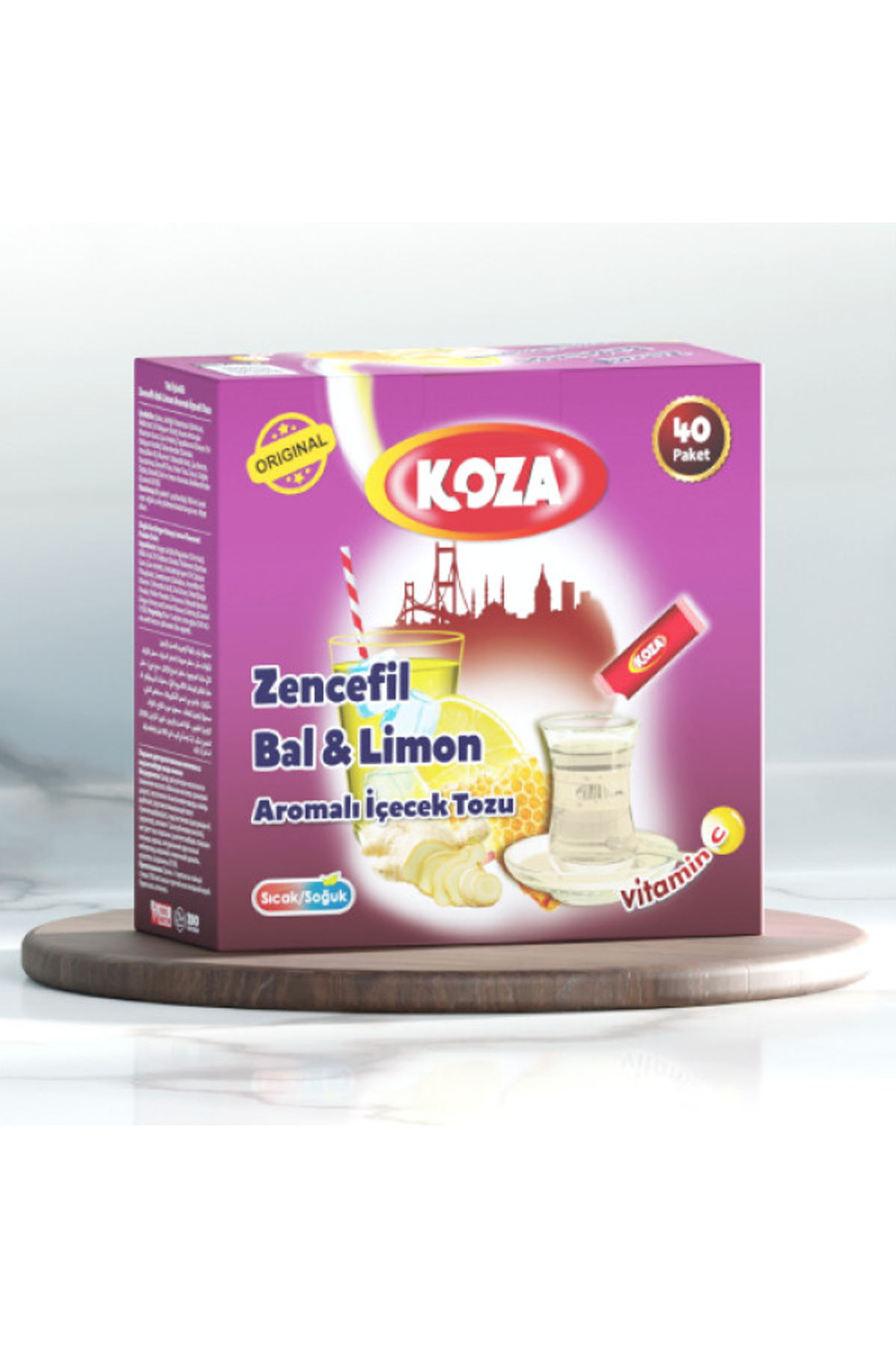 Koza Tek İçimlik Zencefil Bal Limon Aromalı Toz İçecek 40'lı - Lisinya