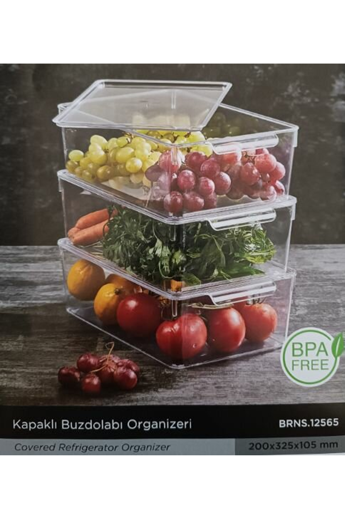 Buzdolabı Organizeri Orta Boy XL Kapaklı Lisinya-12565 - Lisinya