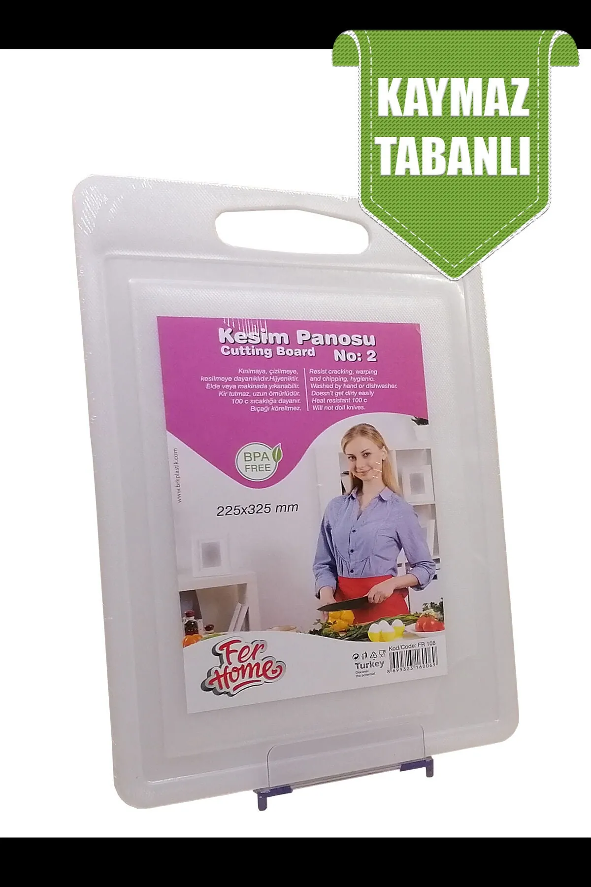 Kesme Tahtası Plastik Büyük Kesme Sunum Tahtası Kesim Panosu 225x325 Mm Lisinya-FR-108 - Lisinya