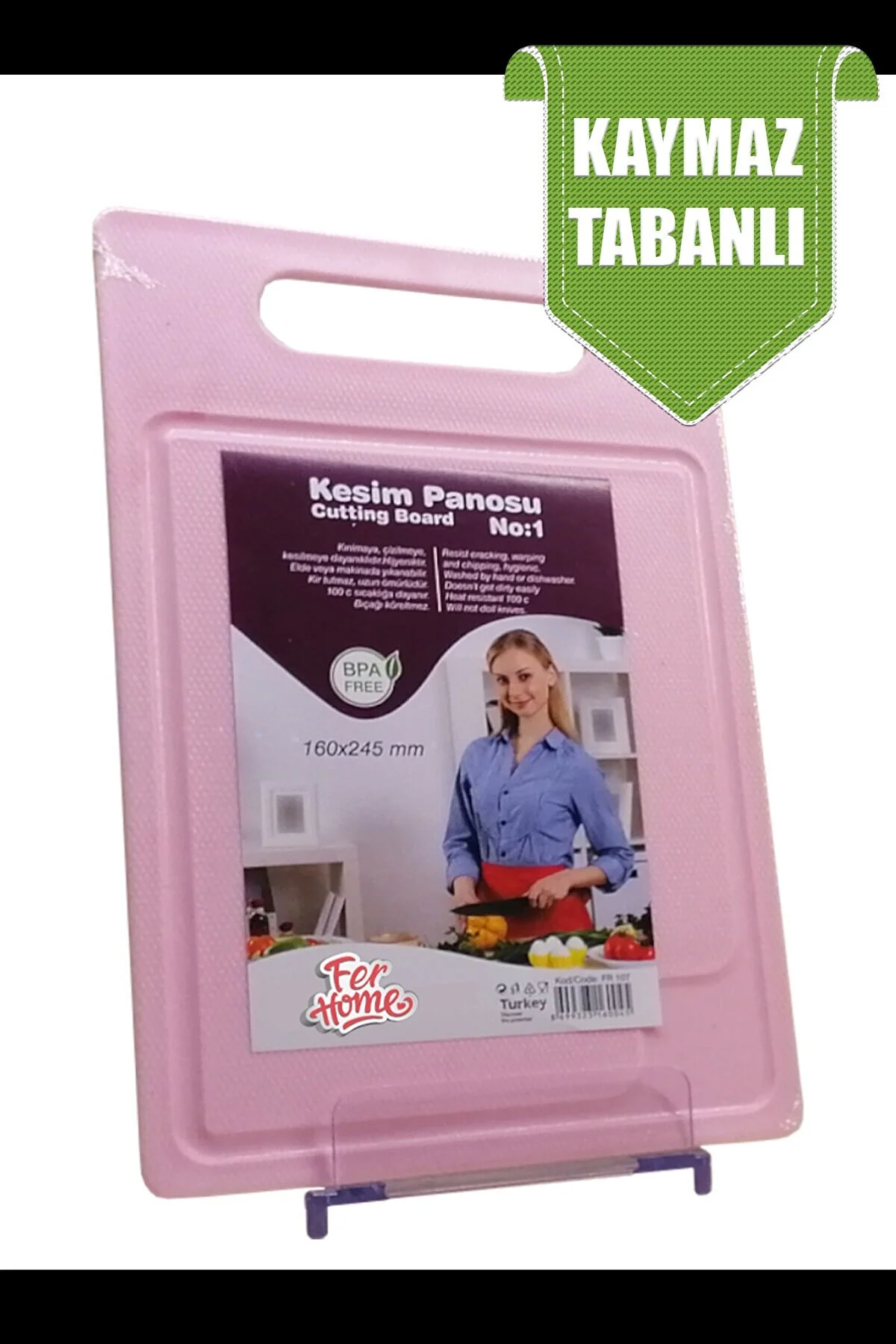 Kesme Tahtası Kaydırmaz Plastik Kesme Sunum Tahtası Pratik Kesim Panosu 160x245 Mm Lisinya-FR-107 - Lisinya