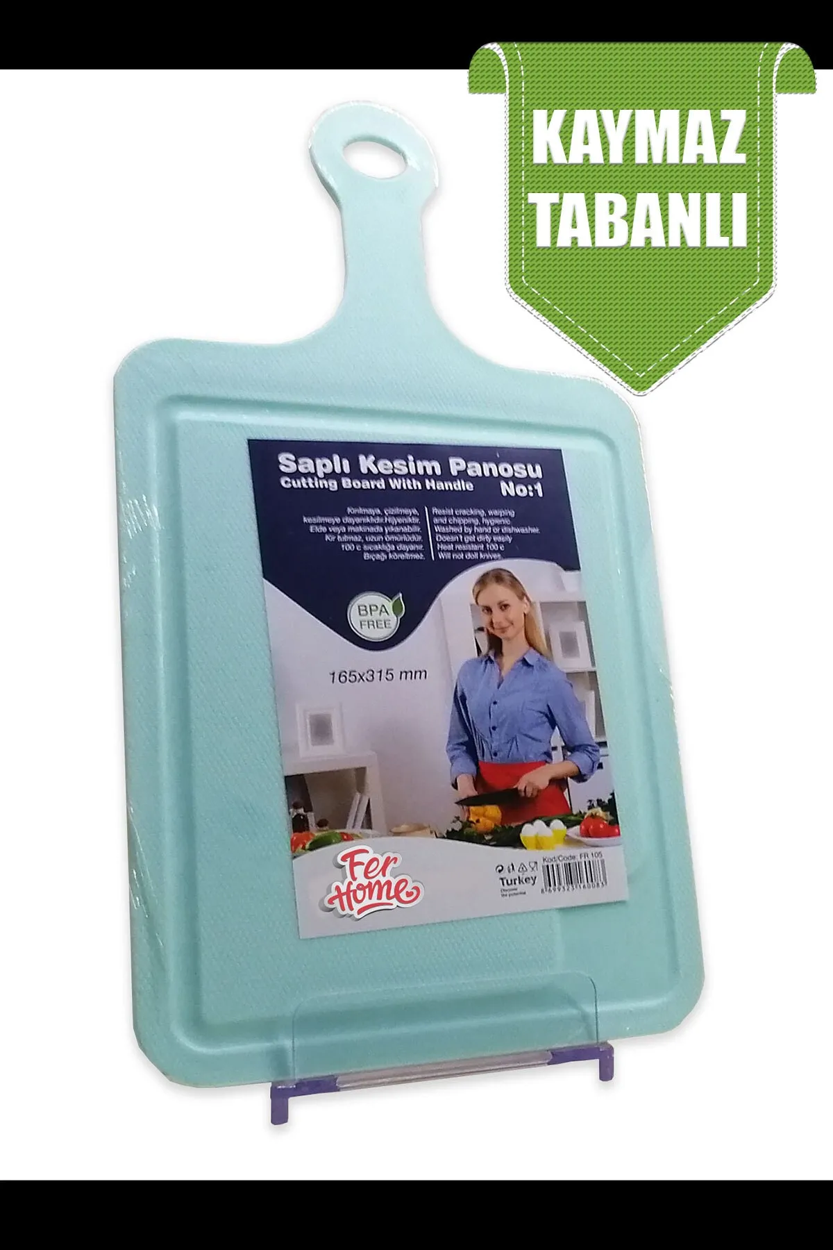 Kesme Tahtası Kaydırmaz Plastik Kesme Sunum Tahtası Pratik Kesim Panosu 165x315 Mm Lisinya-FR-105 - Lisinya