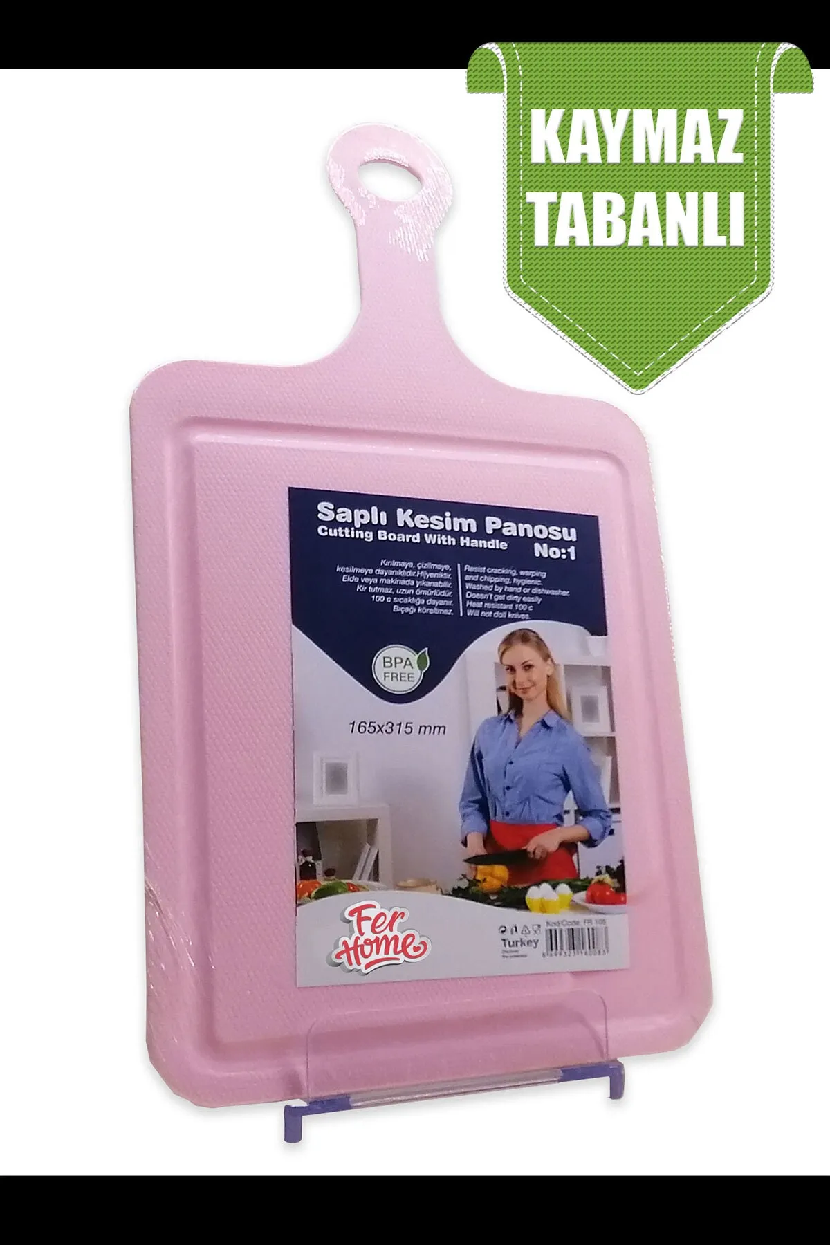 Kesme Tahtası Kaydırmaz Plastik Kesme Sunum Tahtası Pratik Kesim Panosu 165x315 Mm Lisinya-FR-105 - Lisinya