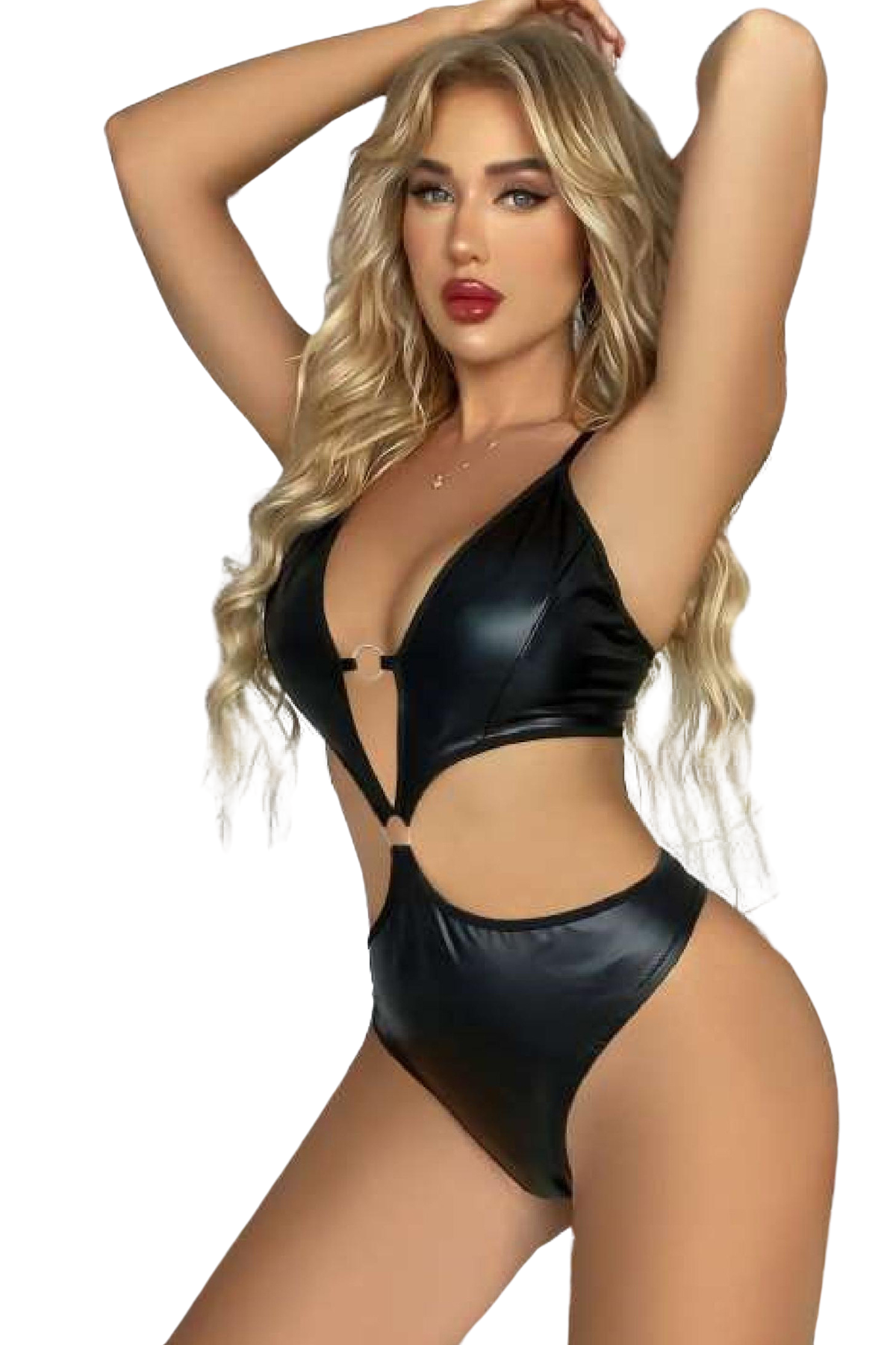 Kadın Babydoll Fantezi Harness Erotik Kıyafet 2058 Siyah - Lisinya - Lisinya