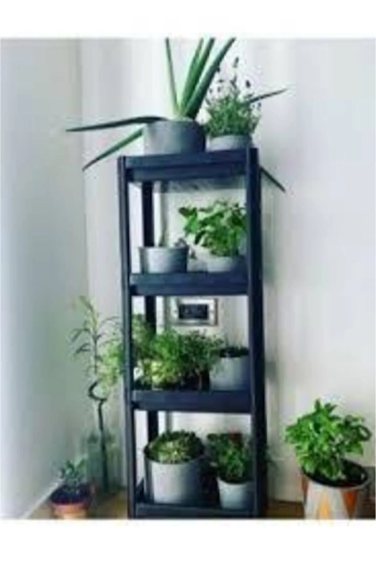 Shelf Unit Raf Ünitesi Siyah Renk 4 Katlı Lisinya-81414 - Lisinya