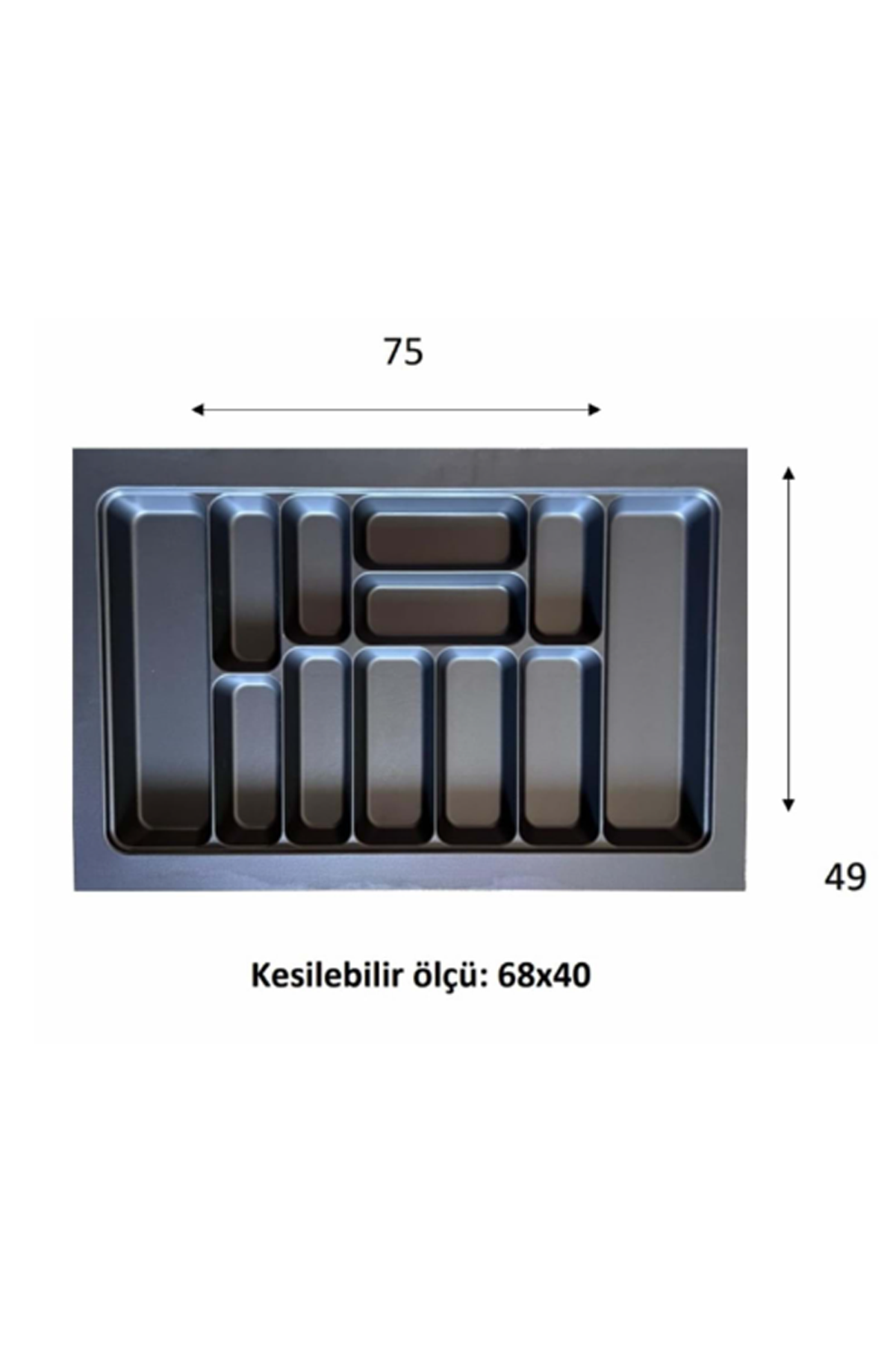 Eko Modüler Kaşıklık 76x49 Cm Antrasit Lisinya-70096 - Lisinya