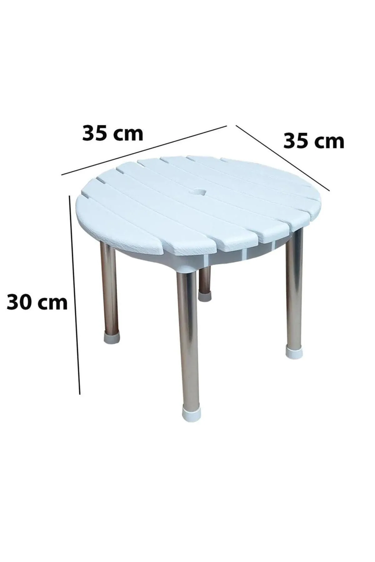 Alüminyum Ayaklı Paslanmaz Yuvarlak Tabure Lisinya-909 - Lisinya