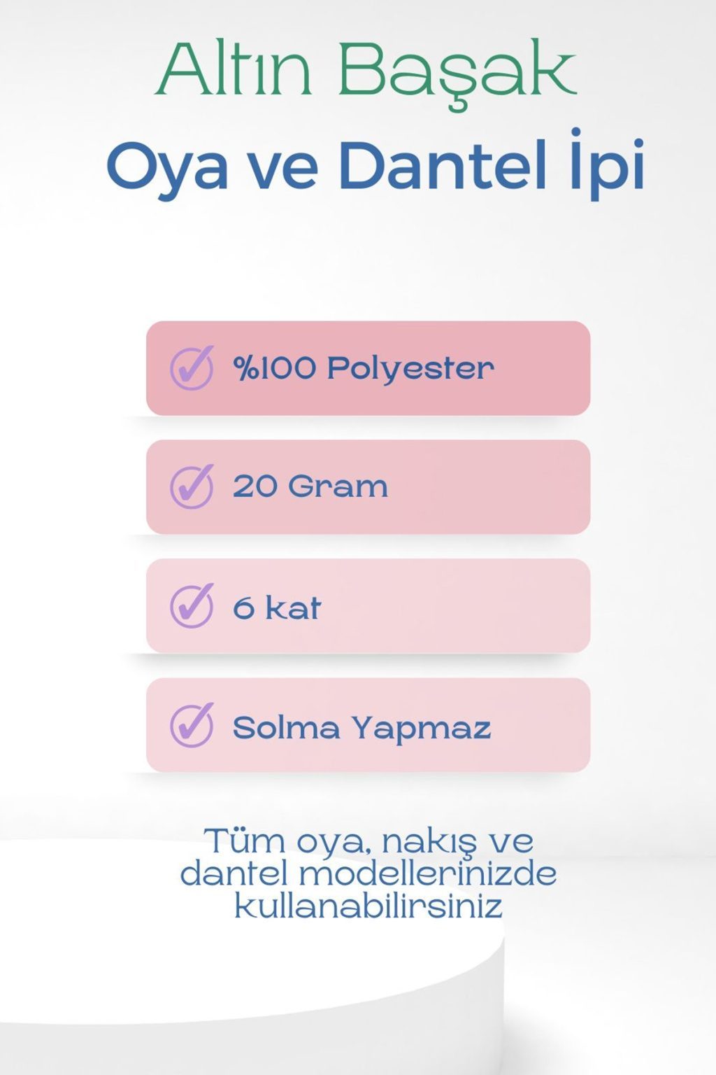 3 Adet Altınbaşak Oya ve Dantel İpi 20 gr - Lisinya - No: 375 - Lisinya