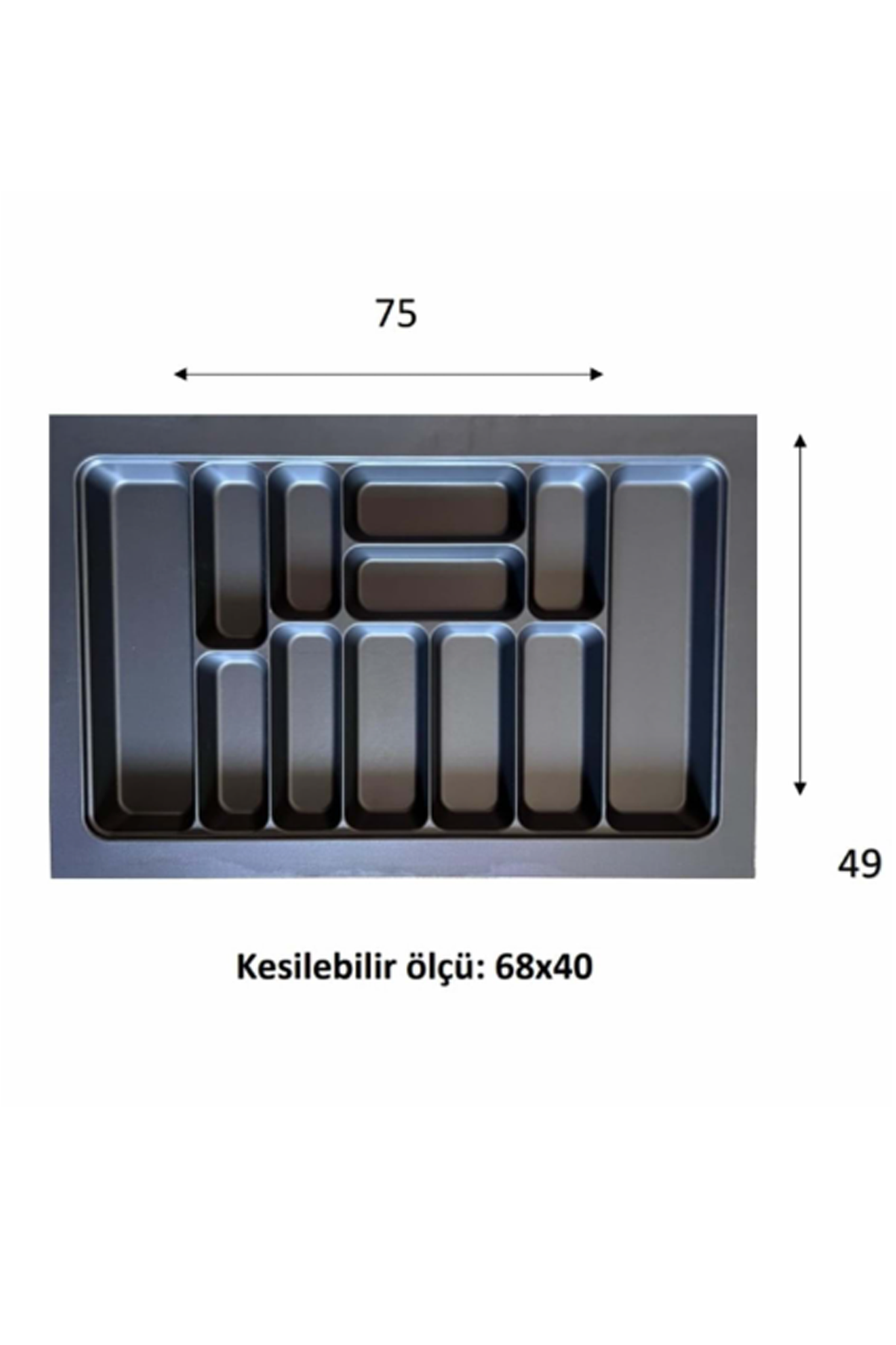 Eco Lüx Modül Kaşıklık Antrasit 76x49 Cm Lisinya-ACERO-20357 - Lisinya