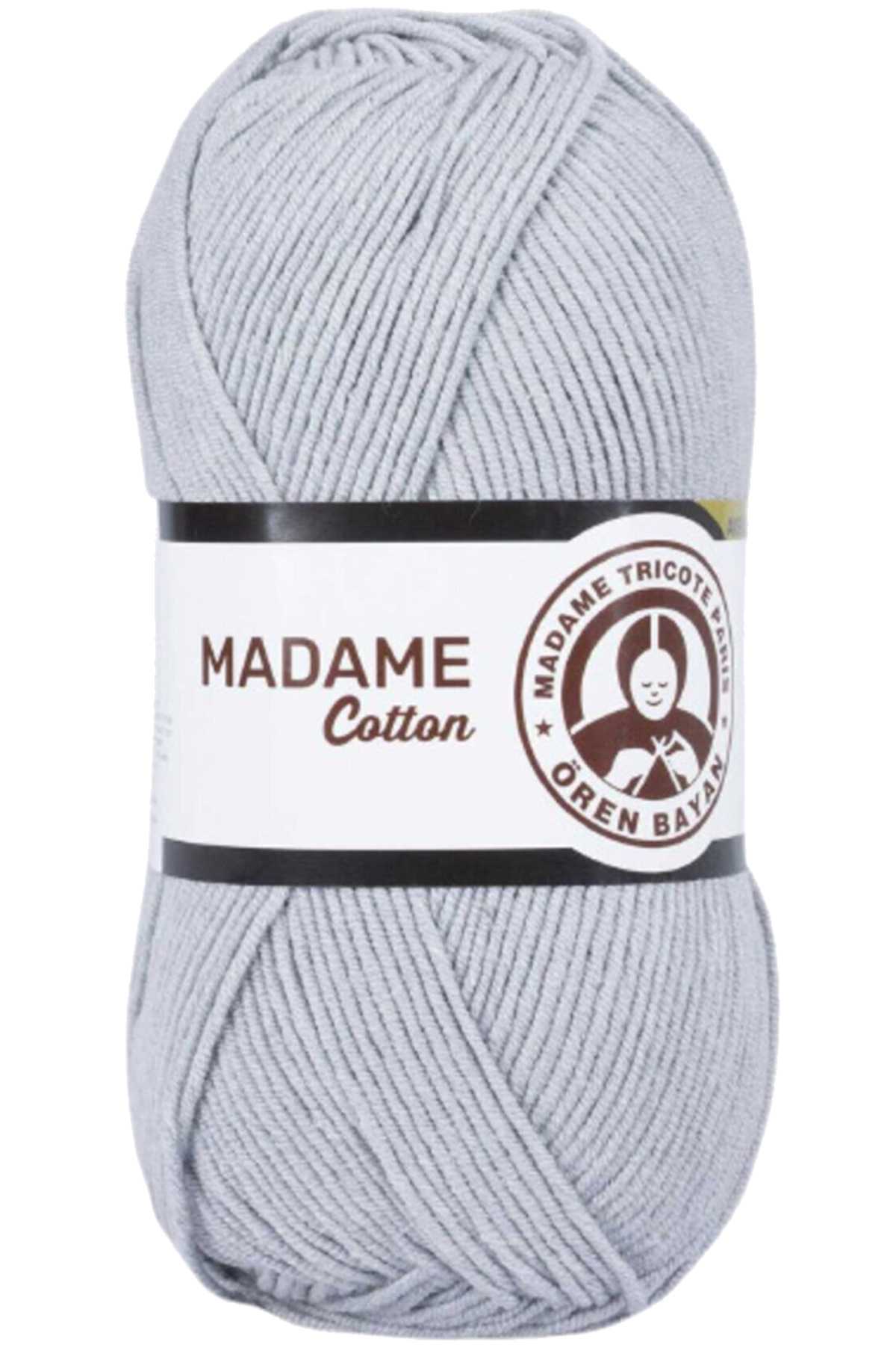 1 Adet Madame Cotton El Örgü İpi Yünü 100 gr 001 Gri - Lisinya