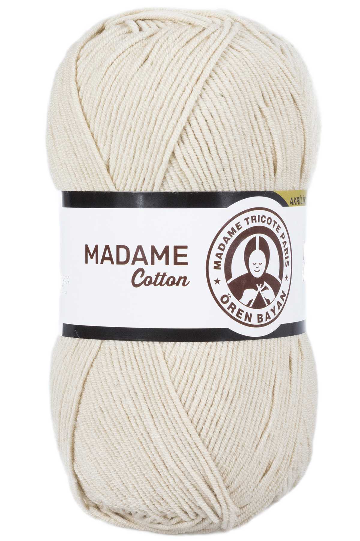 1 Adet Madame Cotton El Örgü İpi Yünü 100 gr 005 Bej - Lisinya