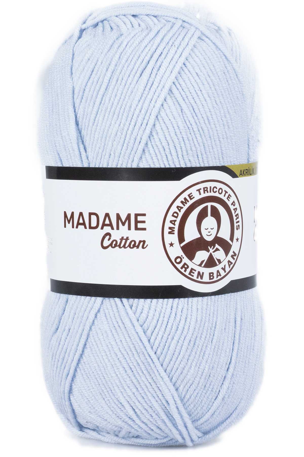 1 Adet Madame Cotton El Örgü İpi Yünü 100 gr 031 Bebe Mavisi - Lisinya