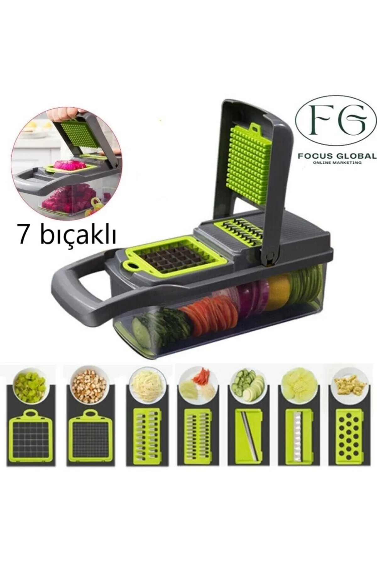 Nicer Dicer Cutter Plus Pratik Sebze Doğrayıcı Rende Practical Vegetable Slicer Sebze Dilimleyici Lisinya-094 - Lisinya