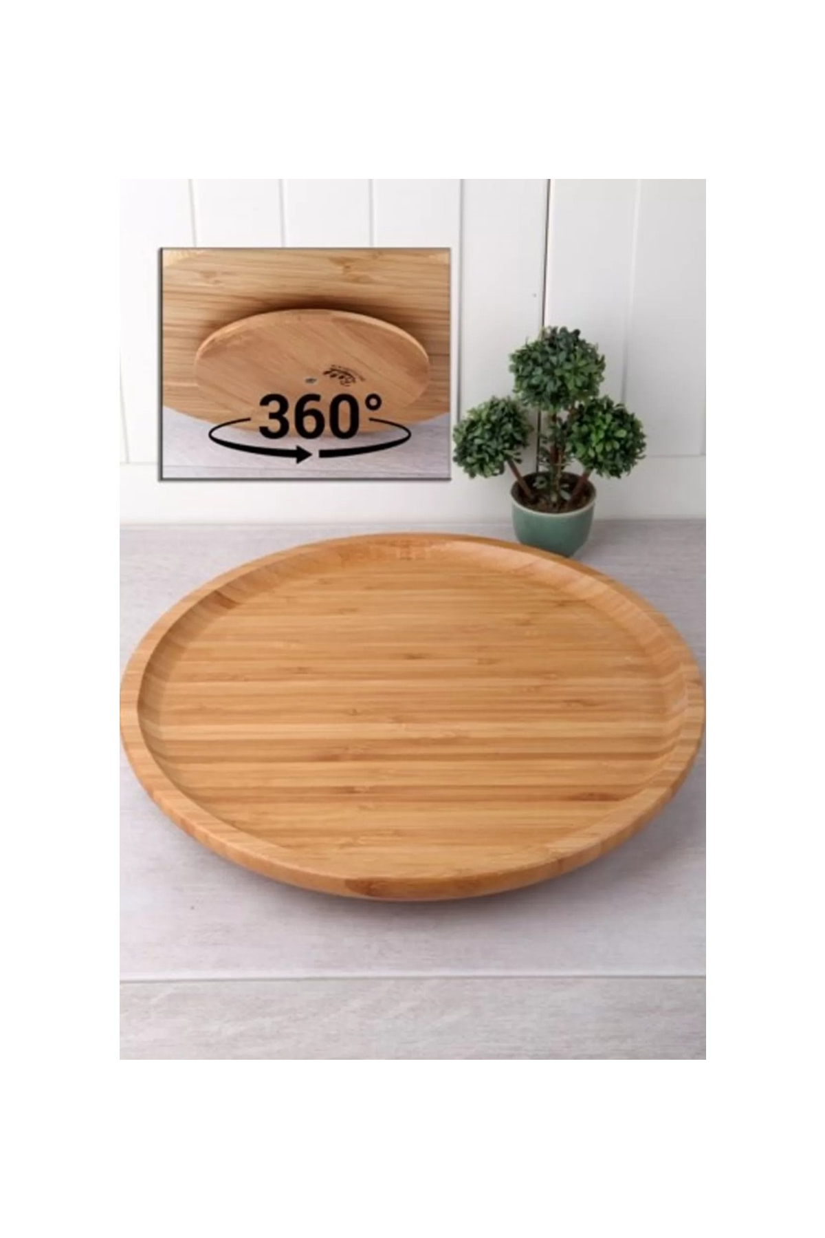 Dönerli Bambu Sunum Tabağı 30 cm Lisinya-Ds3030 - Lisinya