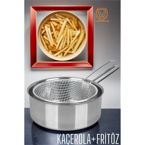 Lisinya Fritözlü Kaçerola Multi Kullanım Çelik 20 CM - Lisinya