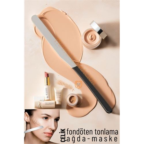 Lisinya Maske Sıvı Fondöten Tonlama Spatulası Çelik - Lisinya