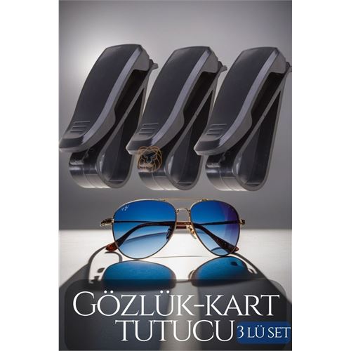 Lisinya Araç Güneş Gözlüğü Tutucu Klips 3 lü Set - Lisinya