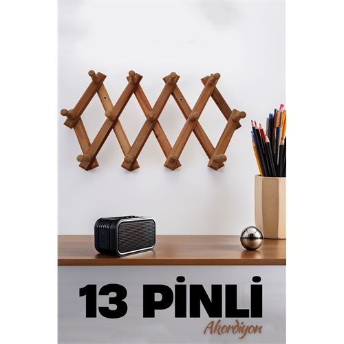 Lisinya 13 Pinli Ahşap Akordiyon Askı - Lisinya