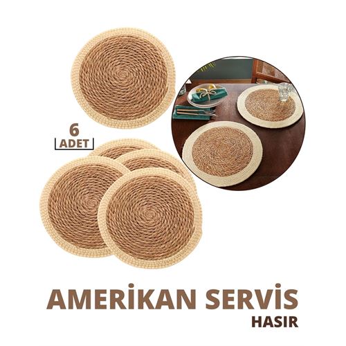 Lisinya Hasır Amerikan Servis 6 lı Set Millan Loya Design - Lisinya