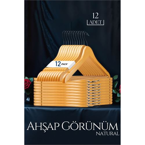 Lisinya Natural Ahşap Görünüm 12 li Askı Seti Schönbuch Design - Lisinya