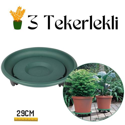 Lisinya Tekerlekli Saksı Altığı 29 CM Coadura Design Yeşil - Lisinya