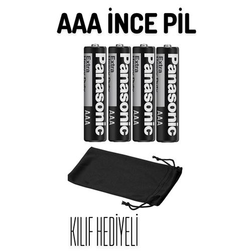 Panasonic İnce Kalem Pil  HeavyDuty AAA Kılıfında 4 ADET - Lisinya