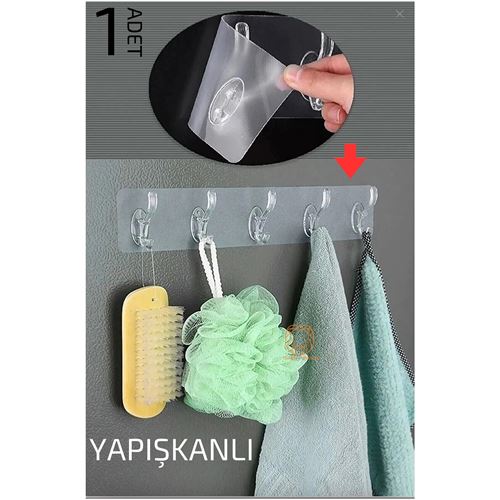 Lisinya 5 Pinli Yapışkanlı Askı Xenoty Design - Lisinya