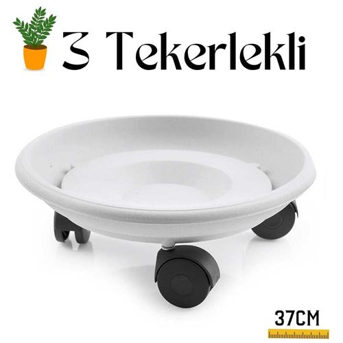 Lisinya Tekerlekli Saksı Altığı 37 CM Coadura Design Beyaz - Lisinya