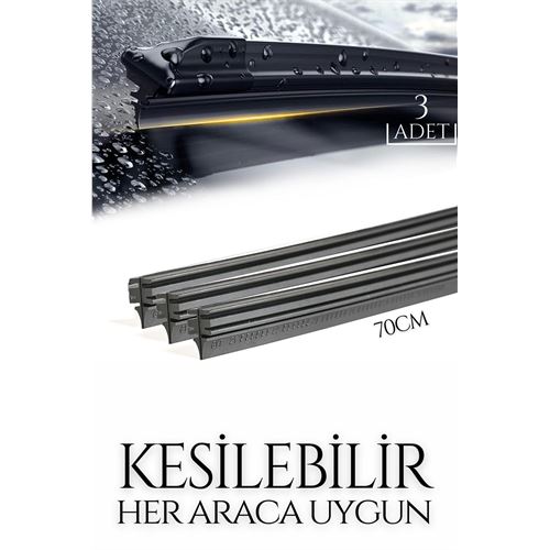 Lisinya Kesilebilir 70 cm Silecek Lastiği 3 lü set - Lisinya