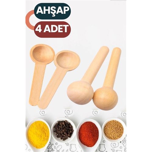 Lisinya Baharat Kaşığı 7 cm Mini Doğal Ahşap El Yapımı - Lisinya