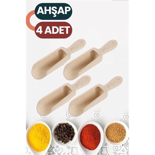 Lisinya Baharat Kaşığı 8 cm Mini Doğal Ahşap El Yapımı - Lisinya