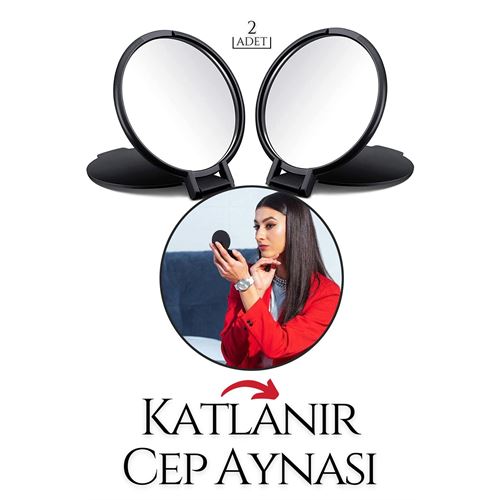 Lisinya Katlanabilir Mini Çanta Aynası 2 li SET - Lisinya