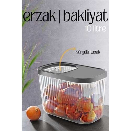 Lisinya MultiBox Erzak Bakliyat Kutusu Sürgülü Kapak 10 Litre - Lisinya