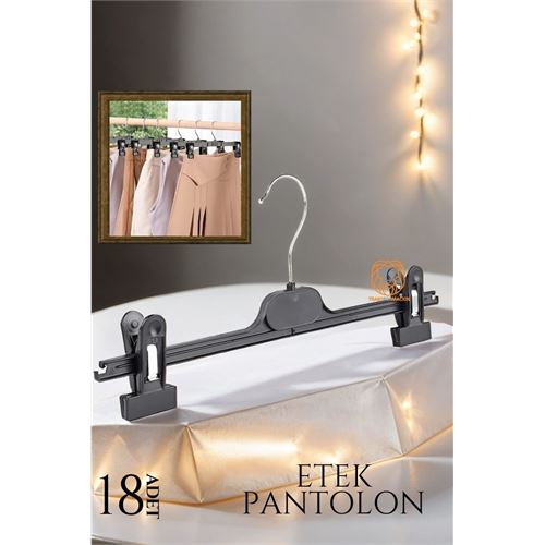 Lisinya Etek Pantolon Eşarp Kıskaçlı Askı 18 li SET - Lisinya