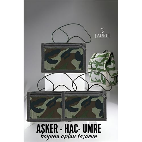 Lisinya İpli Asker Hac Umre Cüzdanı 3 ADET - Lisinya