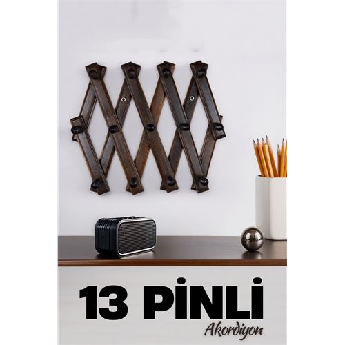 Lisinya 13 Pinli Ahşap Akordiyon Askı - Lisinya